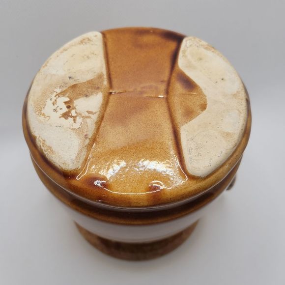 Brush Pottery Honey Crock Jardiniere Brown Drip Glaze Vintage 1976 U.S. - Picture 8 of 9